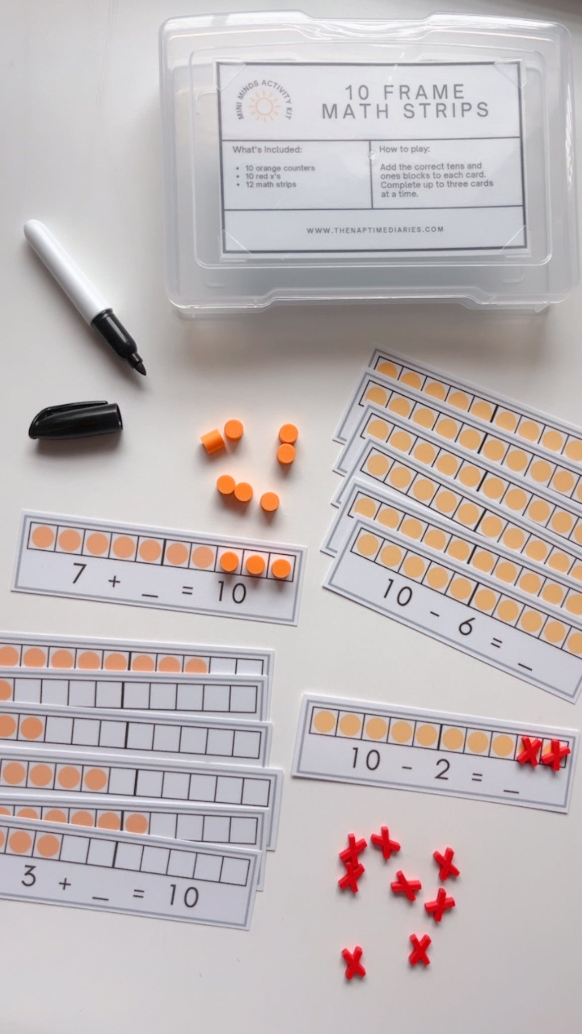 10 Frame Math Strips