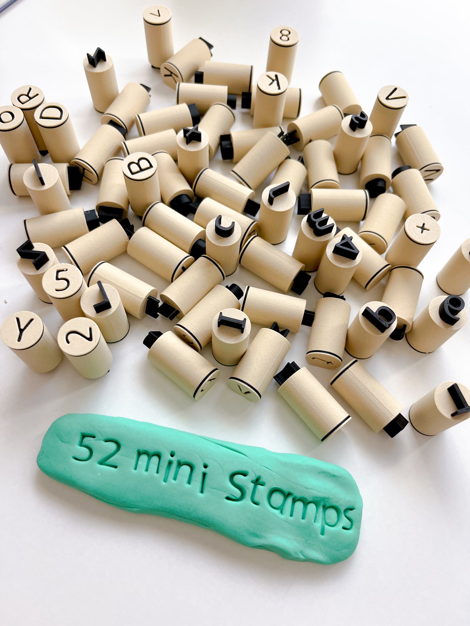 Mini Alphabet and Math Dough Stamp Set