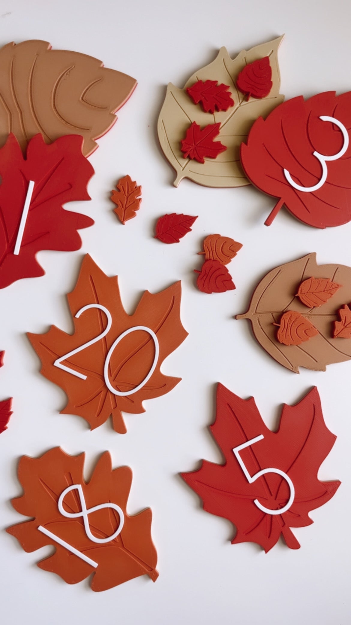 Extra Large Autumn Leaves Counting Plates