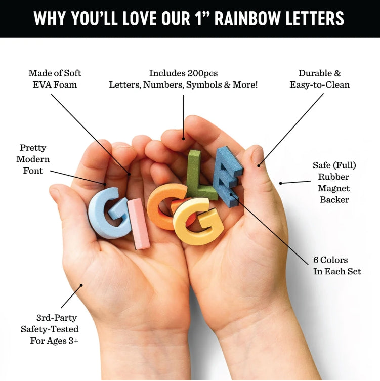 1" Rainbow Mod Magnetic Letters & Numbers
